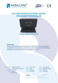 CE Declaration of Conformity - Blanket cushion from REBACARE®